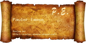 Pauler Emese névjegykártya